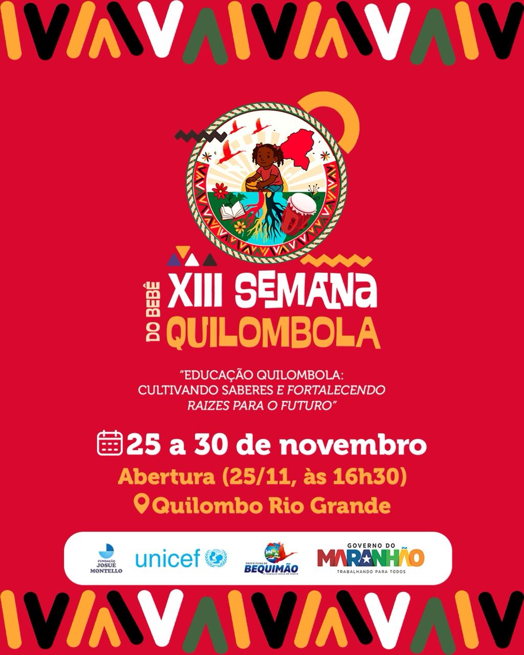 Prefeitura de Bequimão realiza abertura da XIII Semana do Bebê Quilombola nesta terça-feira (25), no Rio Grande